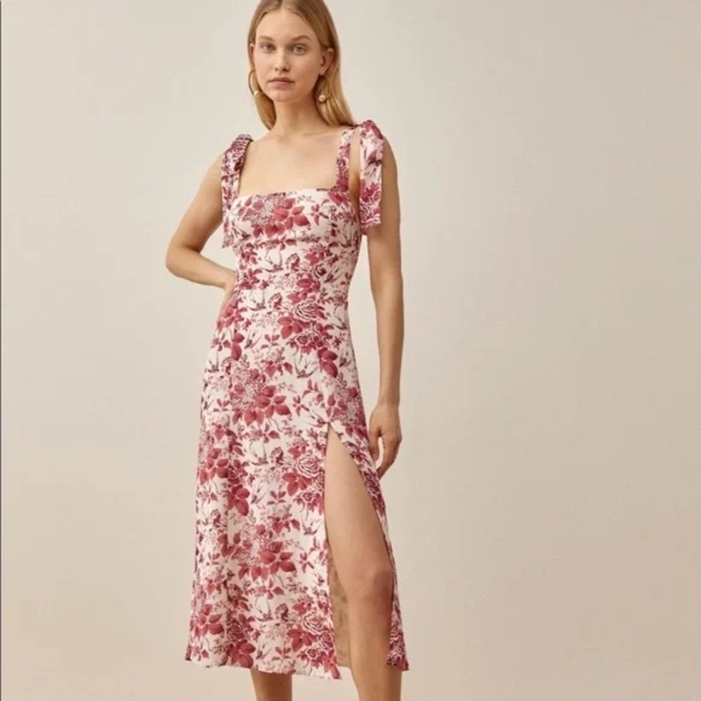Reformation Twilight Midi Dress in Toile De Jouy